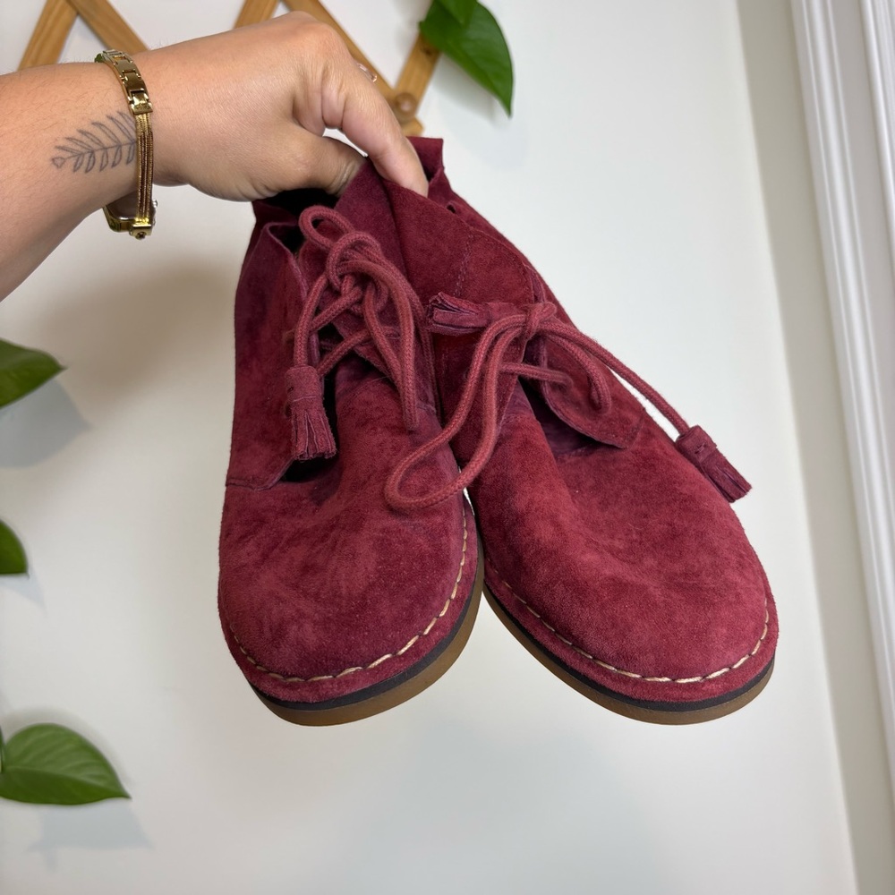 HUSH PUPPIES Red Suede CYRA CATELYN Ankle Booties - Picture 2 of 10